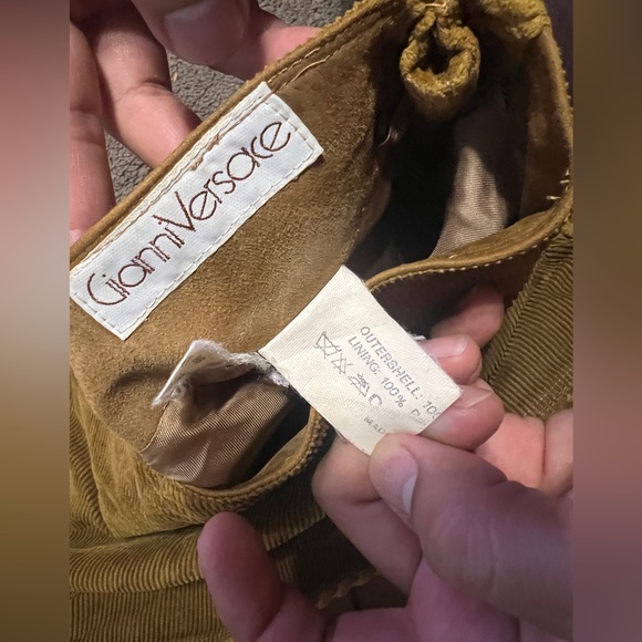 Vintage Rare 80’s Gianni Versace Size 8  Mid Skirt Brown Suede 100% Leather - Picture 10 of 10